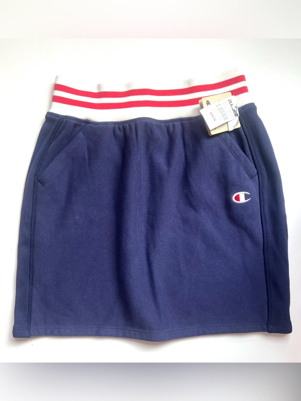 Champion Navy Skirt with Red-Striped Waistband logo nwt medium